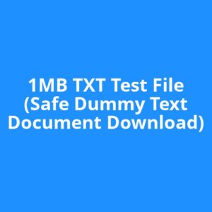 1MB TXT Test File (Safe Dummy Text Document Download)