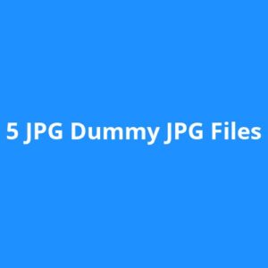 5 JPG Dummy JPG Files